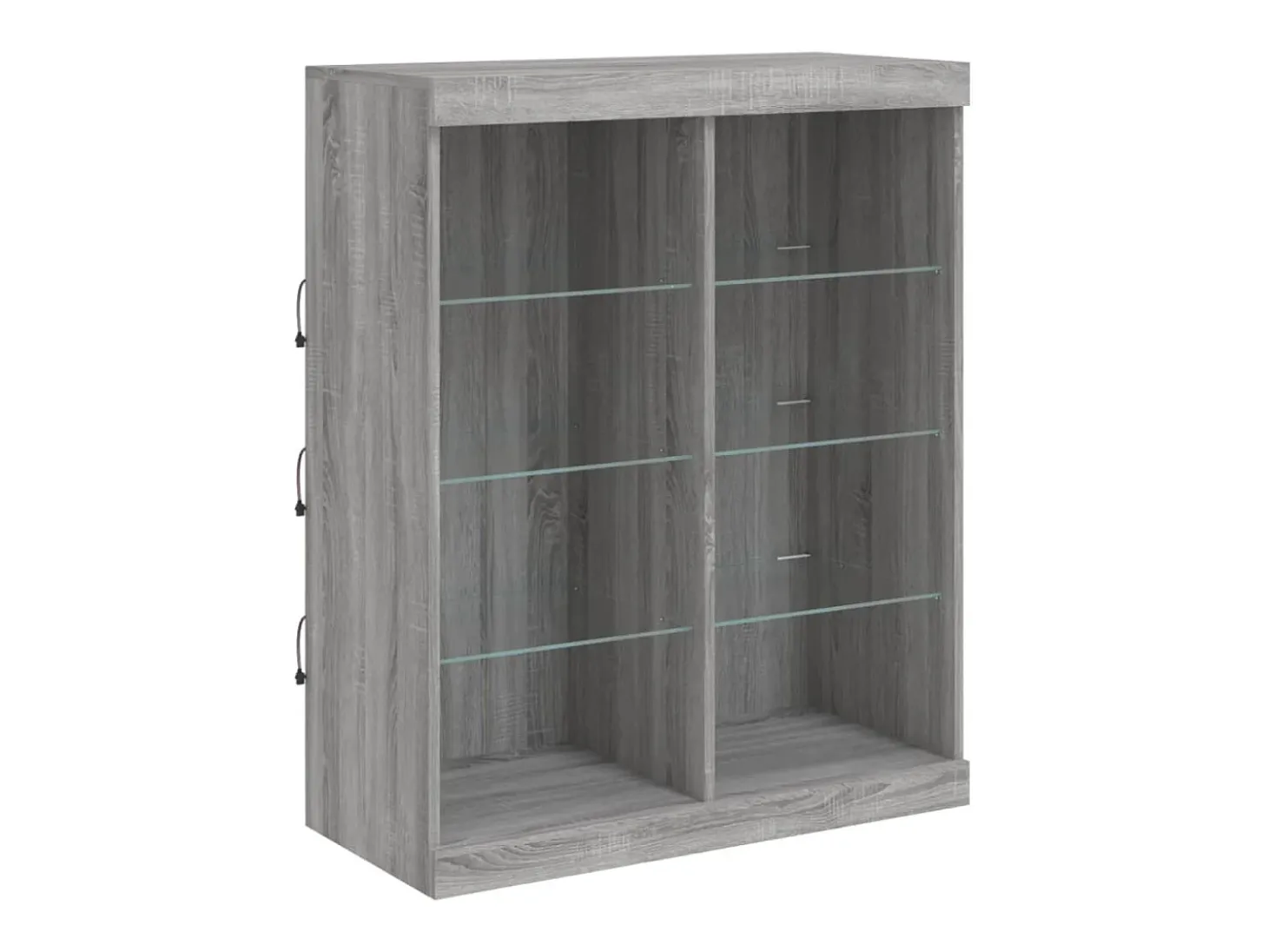 Aparador con luz LED 3 pzas madera de ingeniería gris Sonoma