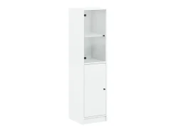 Aparador con puerta de vidrio blanco 35x37x142 cm