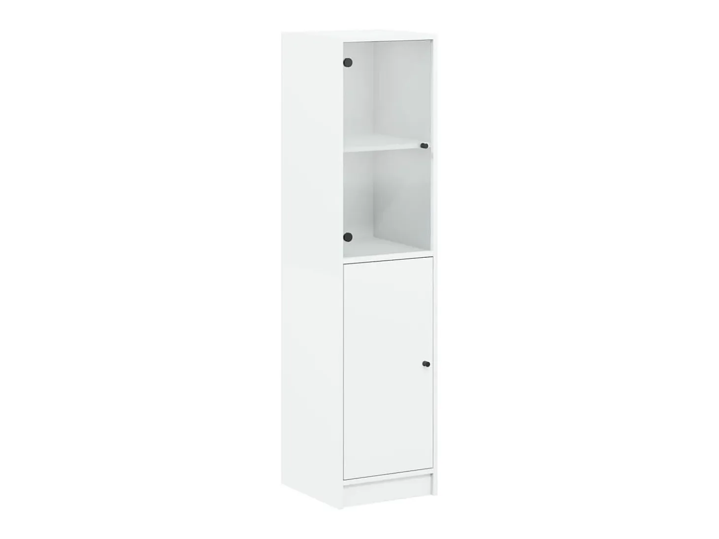 Aparador con puerta de vidrio blanco 35x37x142 cm