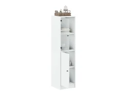 Aparador con puerta de vidrio blanco 35x37x142 cm