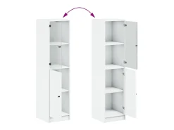 Aparador con puerta de vidrio blanco 35x37x142 cm