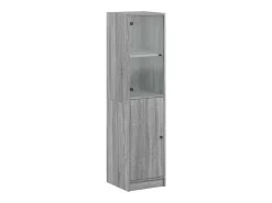 Aparador con puerta de vidrio gris Sonoma 35x37x142 cm ES843457