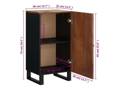Aparador con puerta madera maciza reciclada 40x31x75 cm