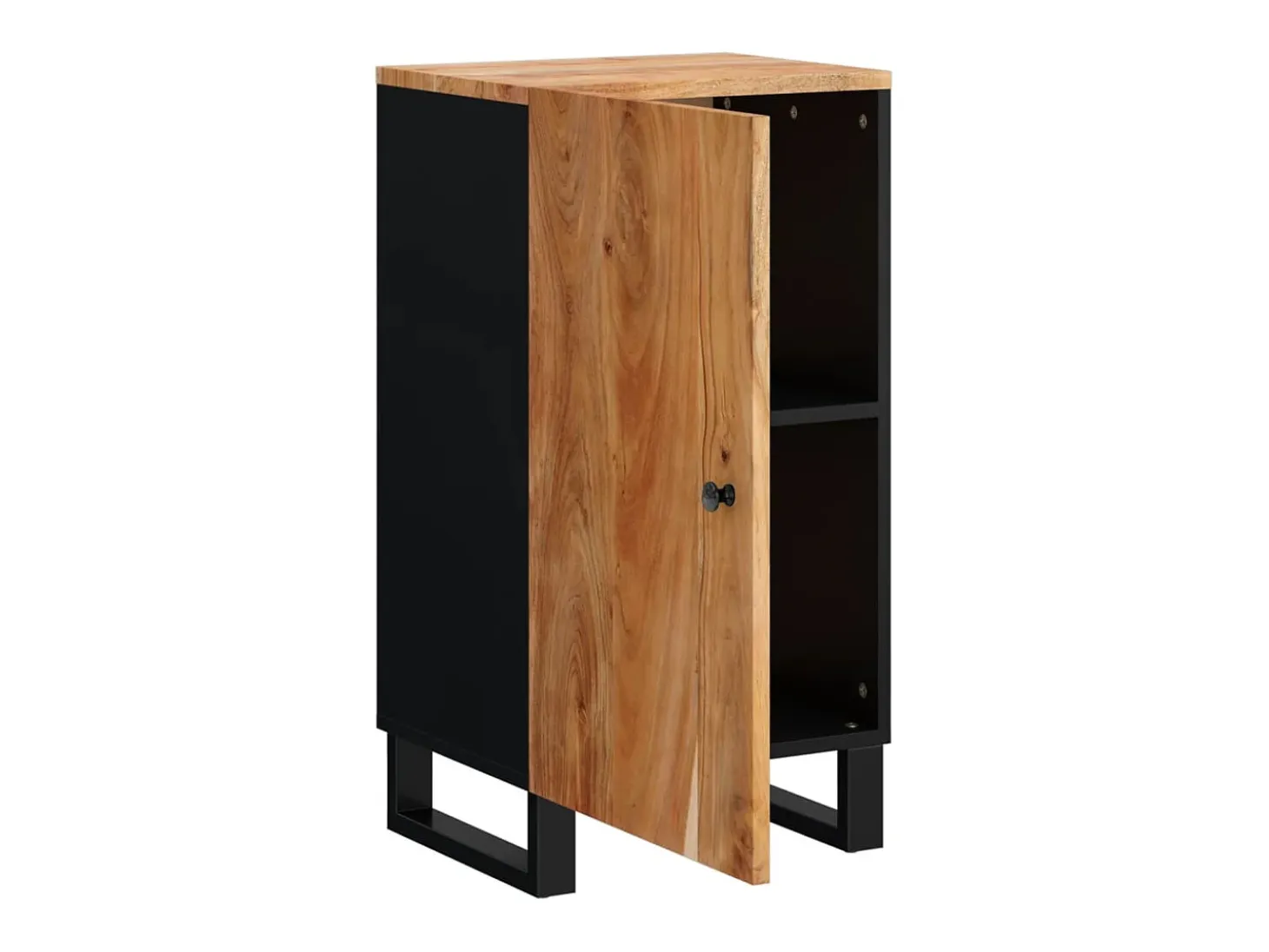 Aparador con puerta madera maciza de acacia 40x31x75 cm