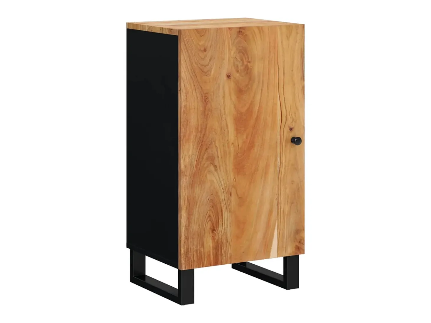 Aparador con puerta madera maciza de acacia 40x31x75 cm
