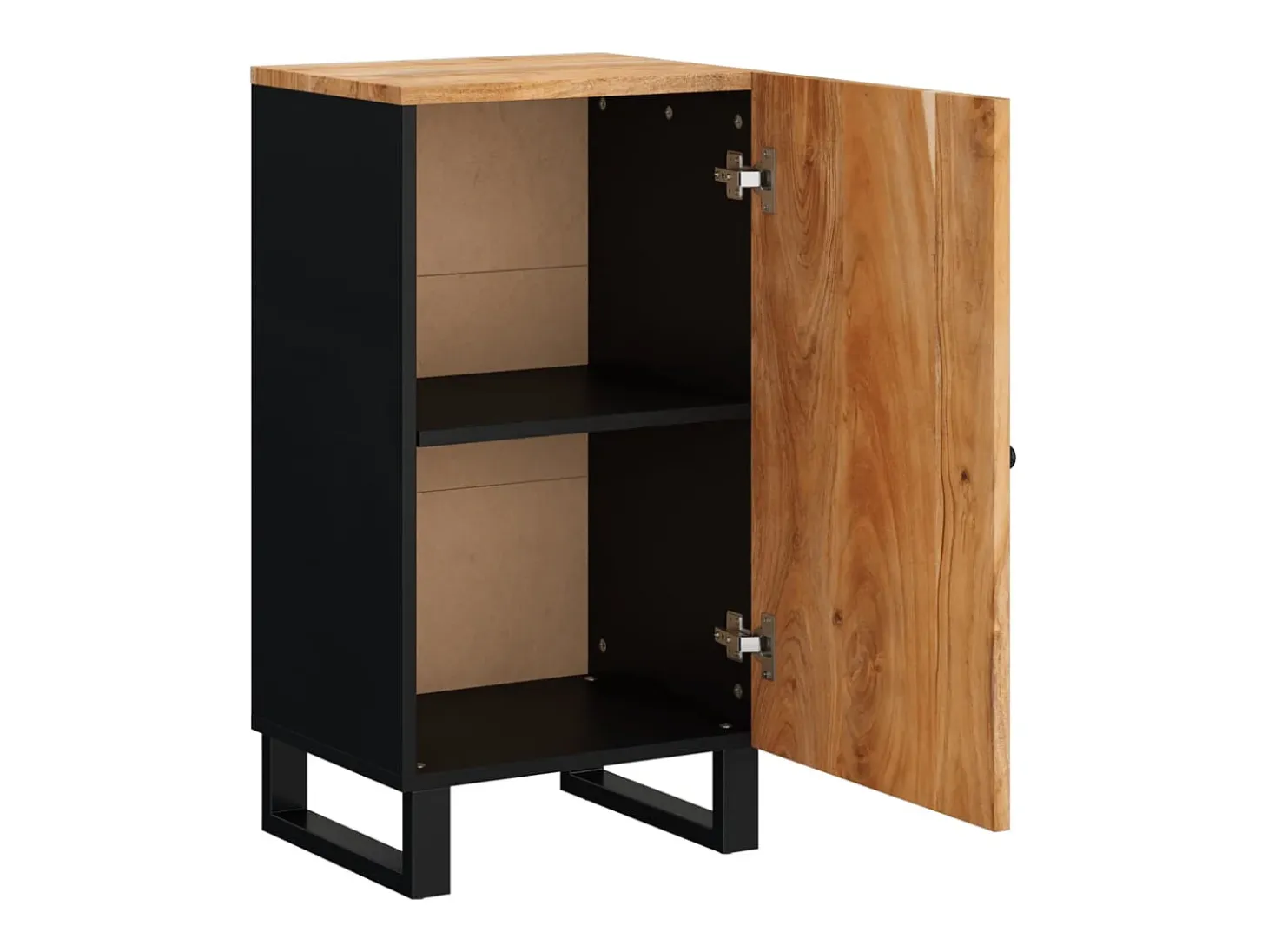 Aparador con puerta madera maciza de acacia 40x31x75 cm