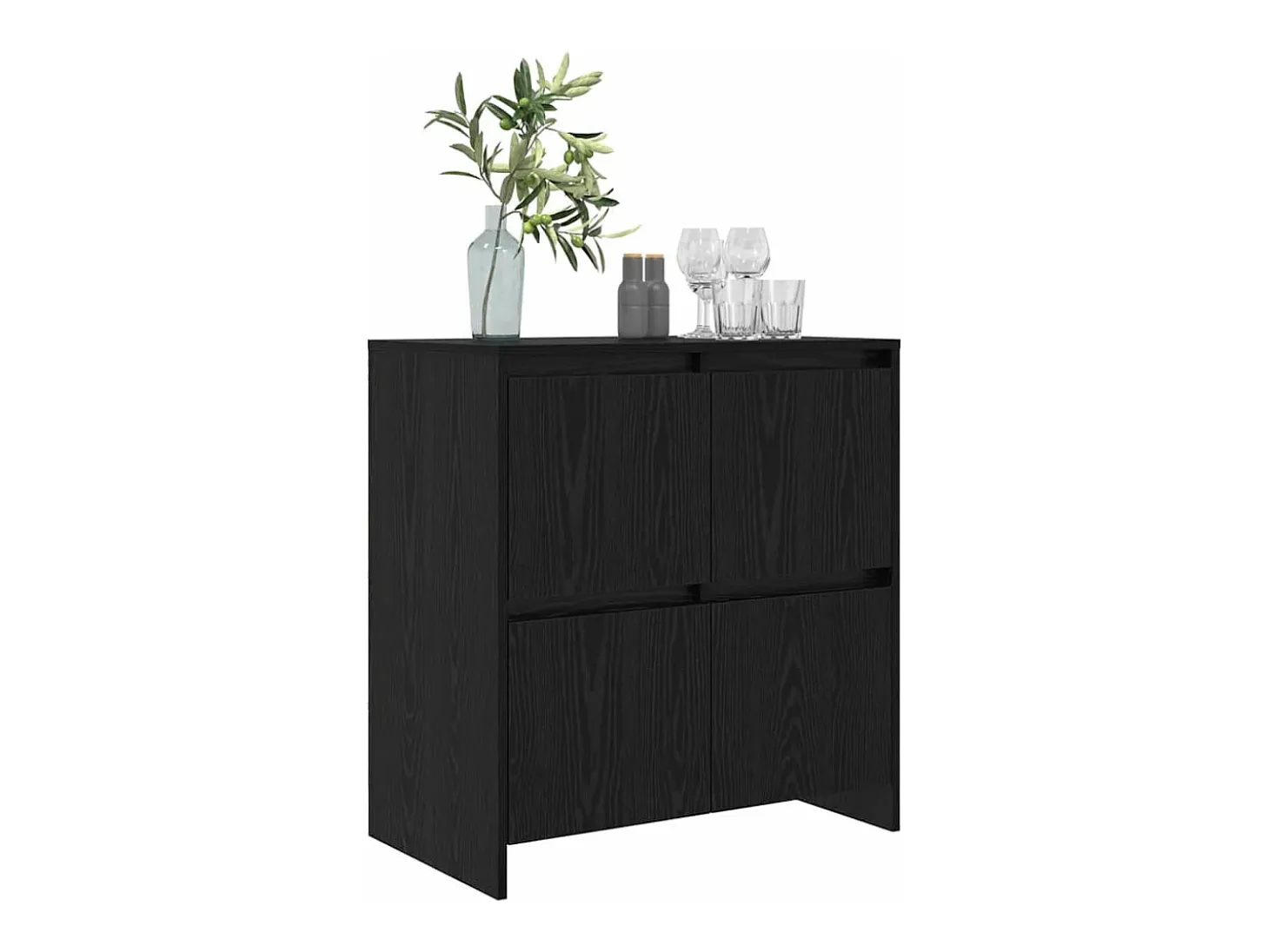 Aparador con puerta Roble negro 70 x 41 x 75 cm Madera de ingeniería