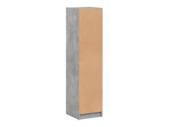 Aparador con puertas de cristal gris hormigón 35x37x142 cm