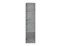 Aparador con puertas de cristal gris hormigón 35x37x142 cm