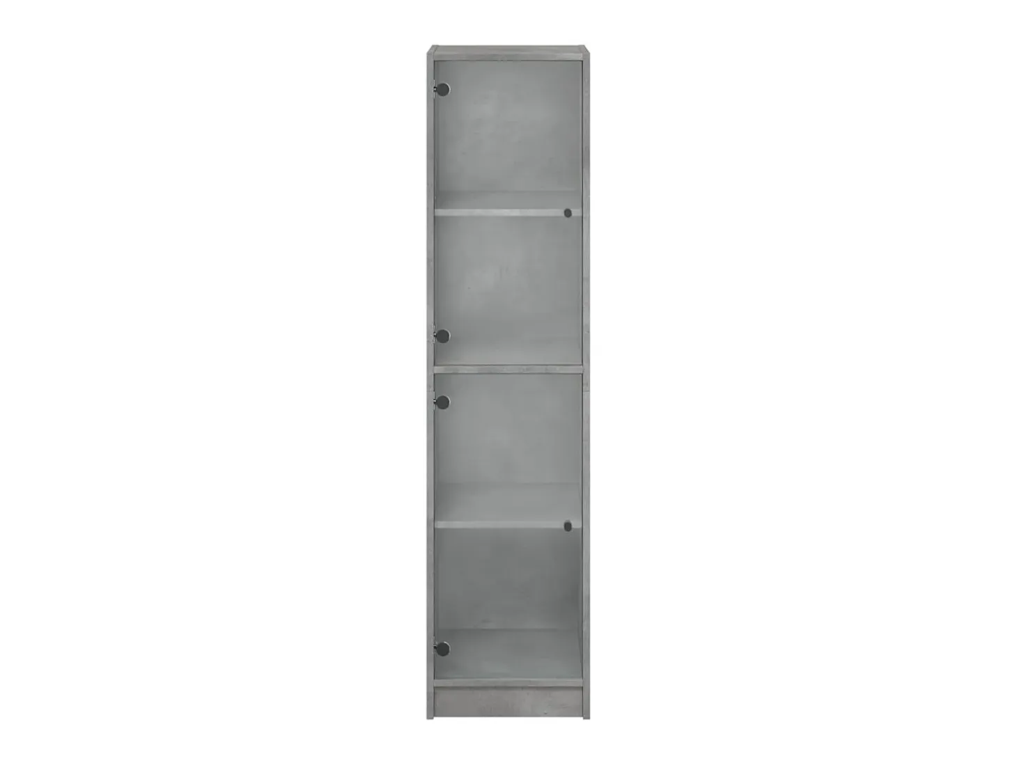 Aparador con puertas de cristal gris hormigón 35x37x142 cm