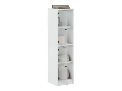 Aparador con puertas de cristal blanco 35x37x142 cm