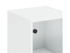 Aparador con puertas de cristal blanco 35x37x142 cm