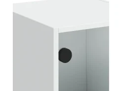 Aparador con puertas de cristal blanco 35x37x109 cm