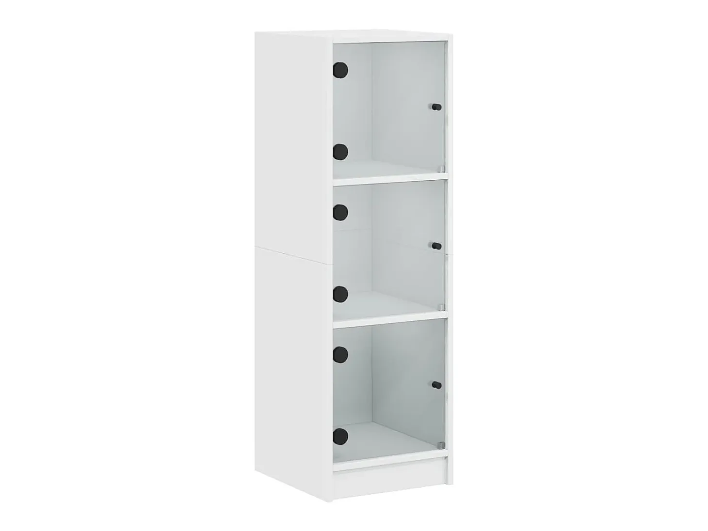 Aparador con puertas de cristal blanco 35x37x109 cm