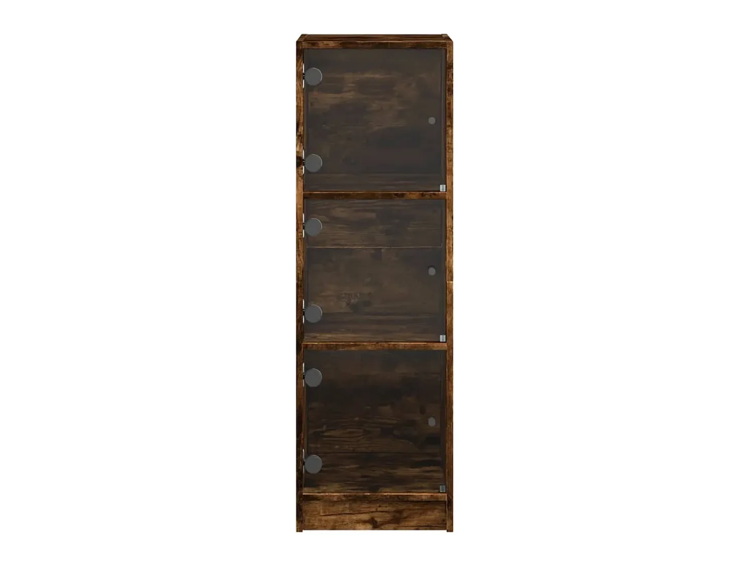 Aparador con puertas de cristal roble ahumado 35x37x109 cm