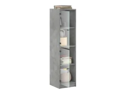 Aparador con puertas de vidrio gris hormigón 35x37x142 cm ES706824