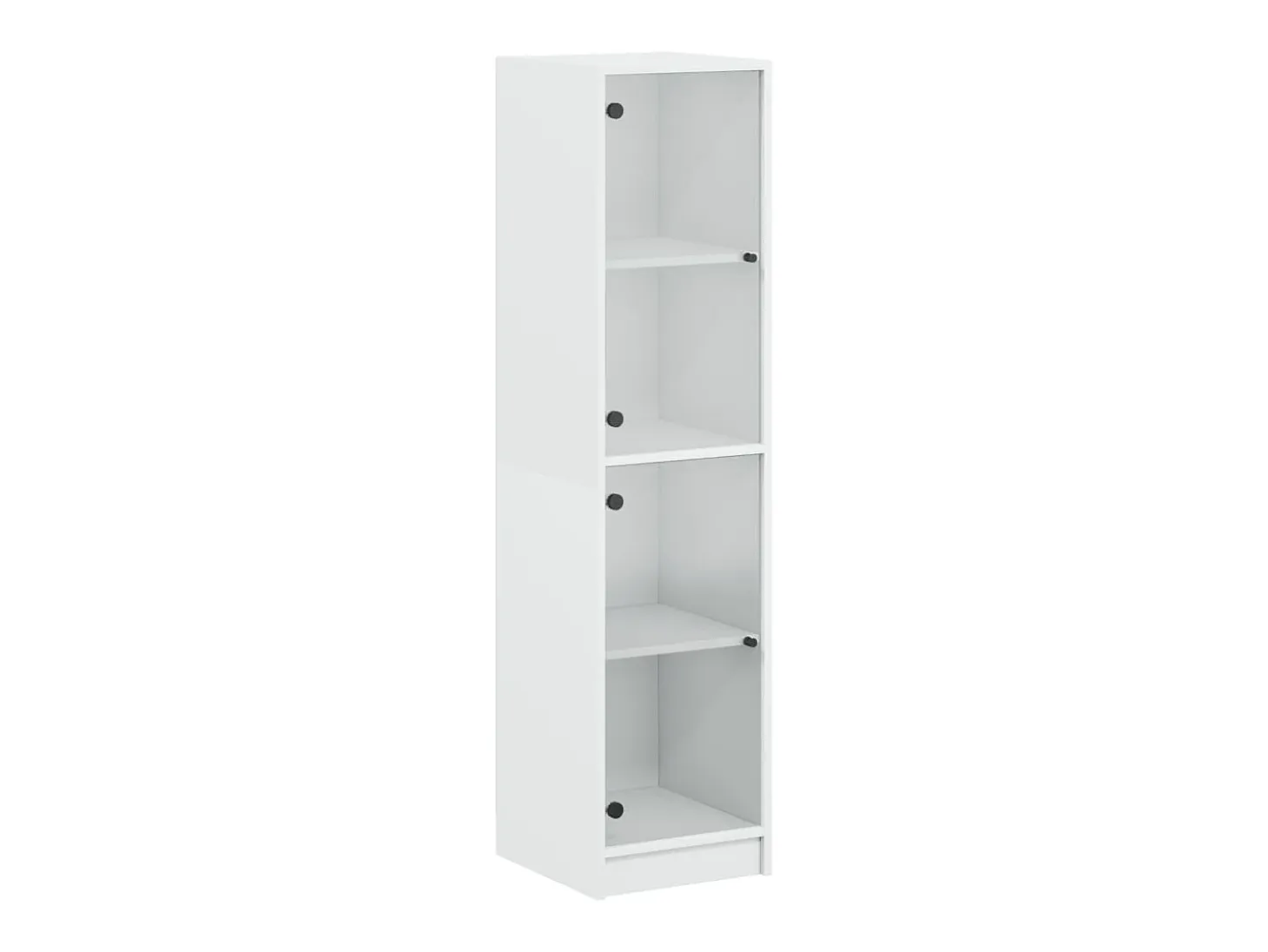 Aparador con puertas de vidrio blanco 35x37x142 cm