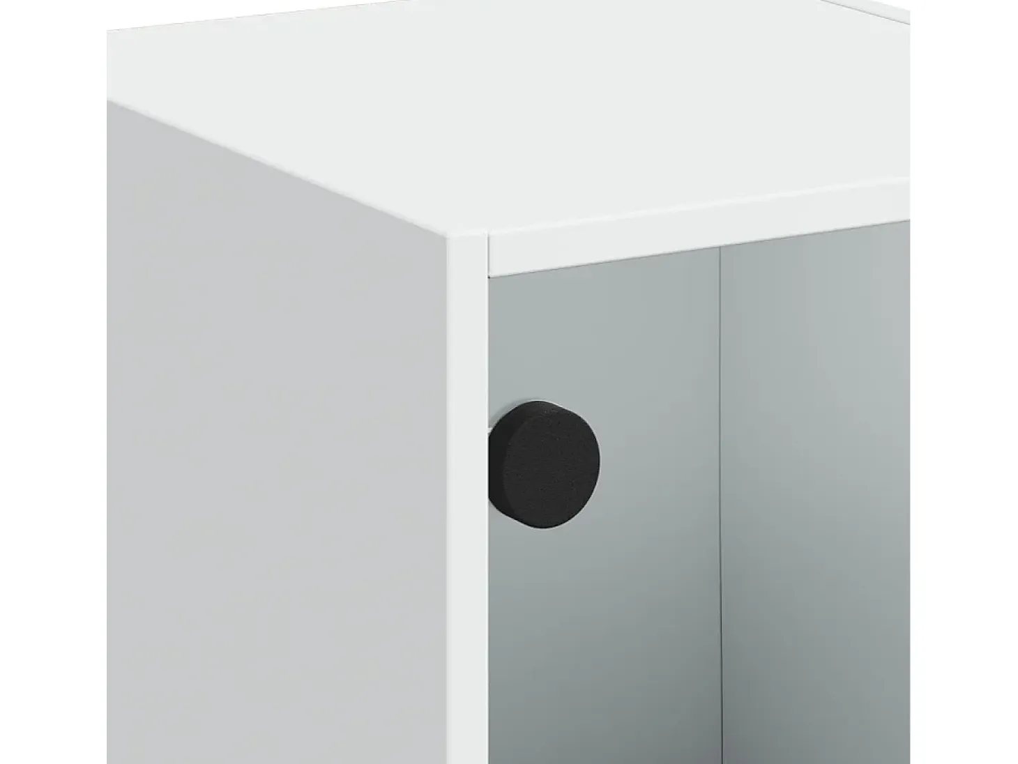 Aparador con puertas de vidrio blanco 35x37x109 cm