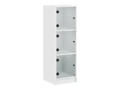 Aparador con puertas de vidrio blanco 35x37x109 cm