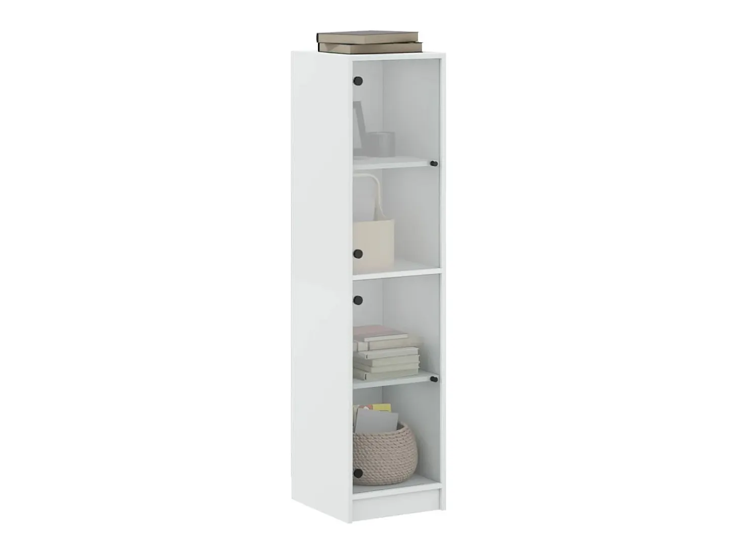 Aparador con puertas de vidrio blanco 35x37x142 cm ES740563