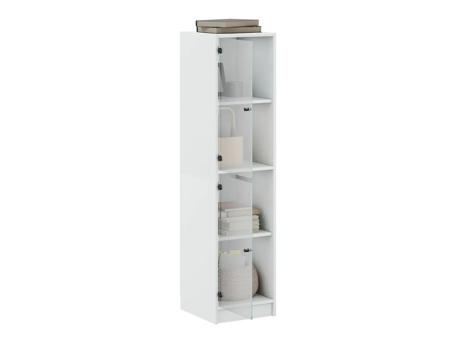 Aparador con puertas de vidrio blanco 35x37x142 cm ES740563