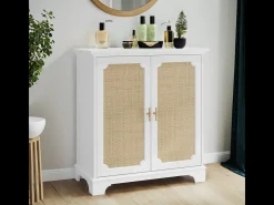 Aparador con puertas efecto ratán para recibidor, entrada y salón.