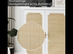 Aparador con puertas efecto ratán para recibidor, entrada y salón.