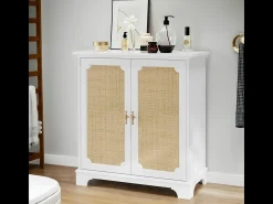Aparador con puertas efecto ratán para recibidor, entrada y salón.