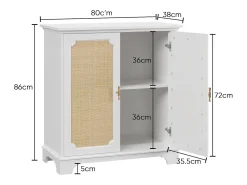 Aparador con puertas efecto ratán para recibidor, entrada y salón.