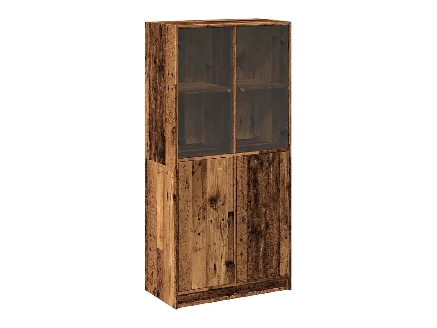 Aparador con puertas madera ingeniería envejecida 68x37x142 cm