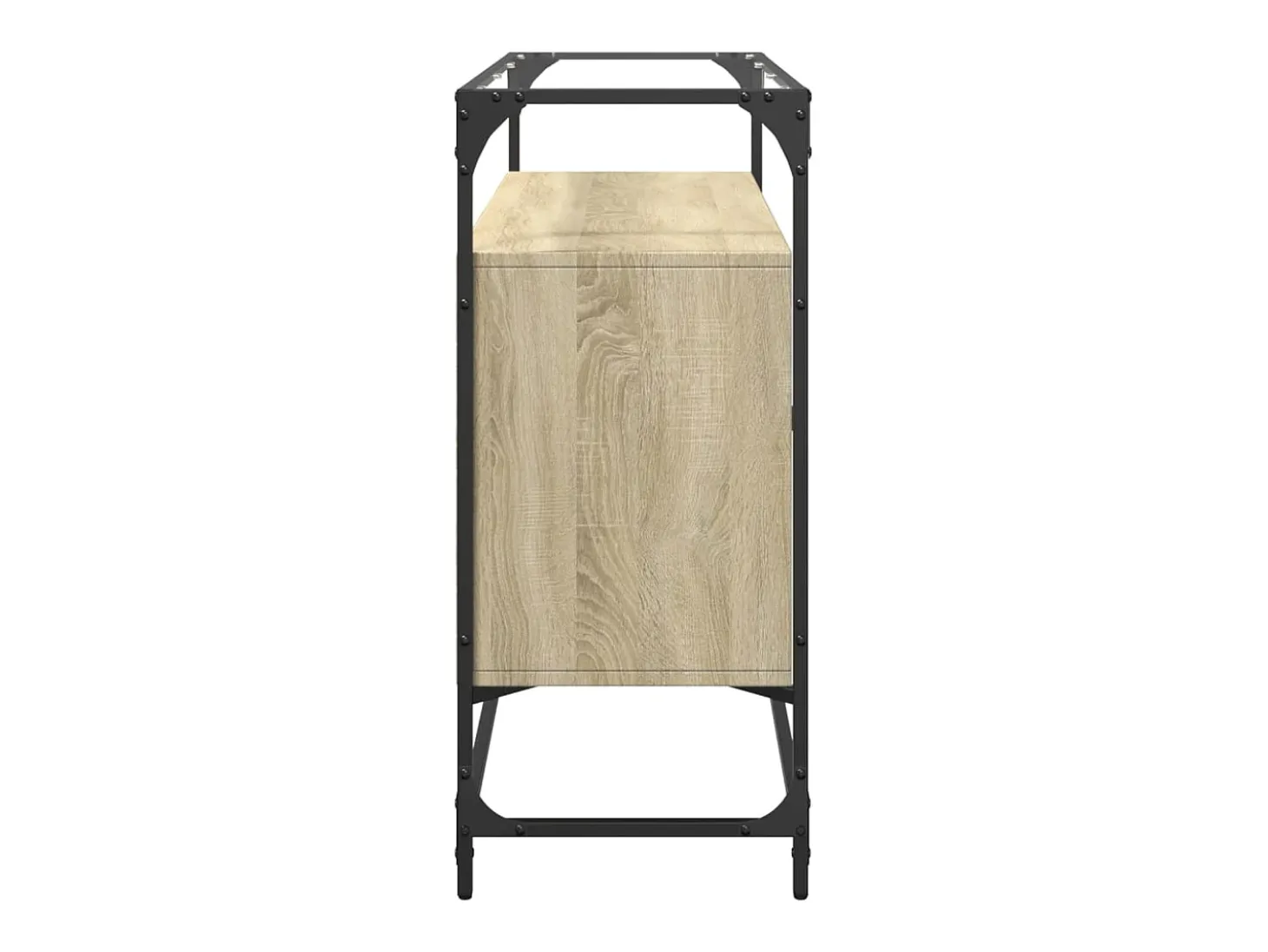 Aparador con tapa de vidrio de madera de ingeniería de roble Sonoma