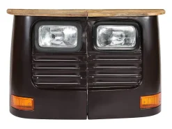 Aparador consola con forma de camión madera maciza de mango color gris oscuro 4402123
