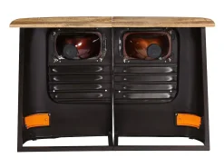 Aparador consola con forma de camión madera maciza de mango color gris oscuro 4402123