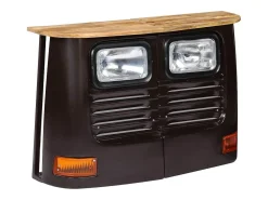 Aparador consola con forma de camión madera maciza de mango color gris oscuro 4402123