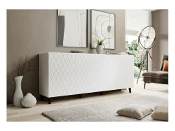Aparador contemporáneo blanco mate de 200 cm con frente de diseño Kali