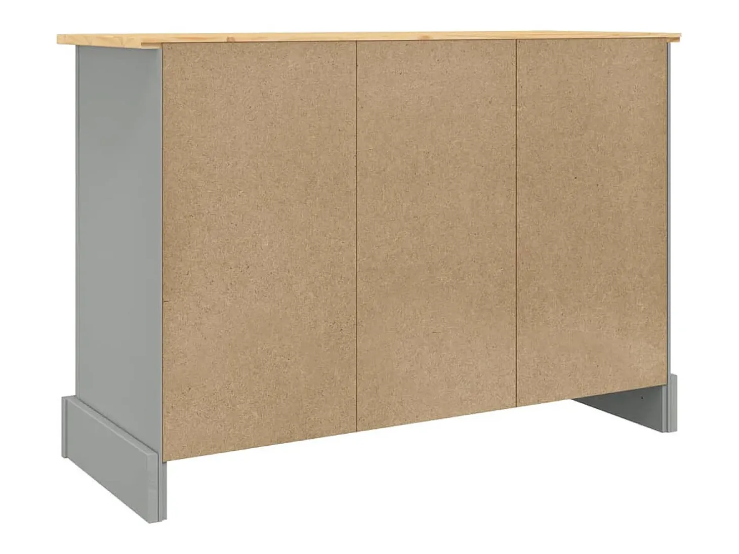 Aparador Corona madera maciza de pino gris 112x43x78 cm