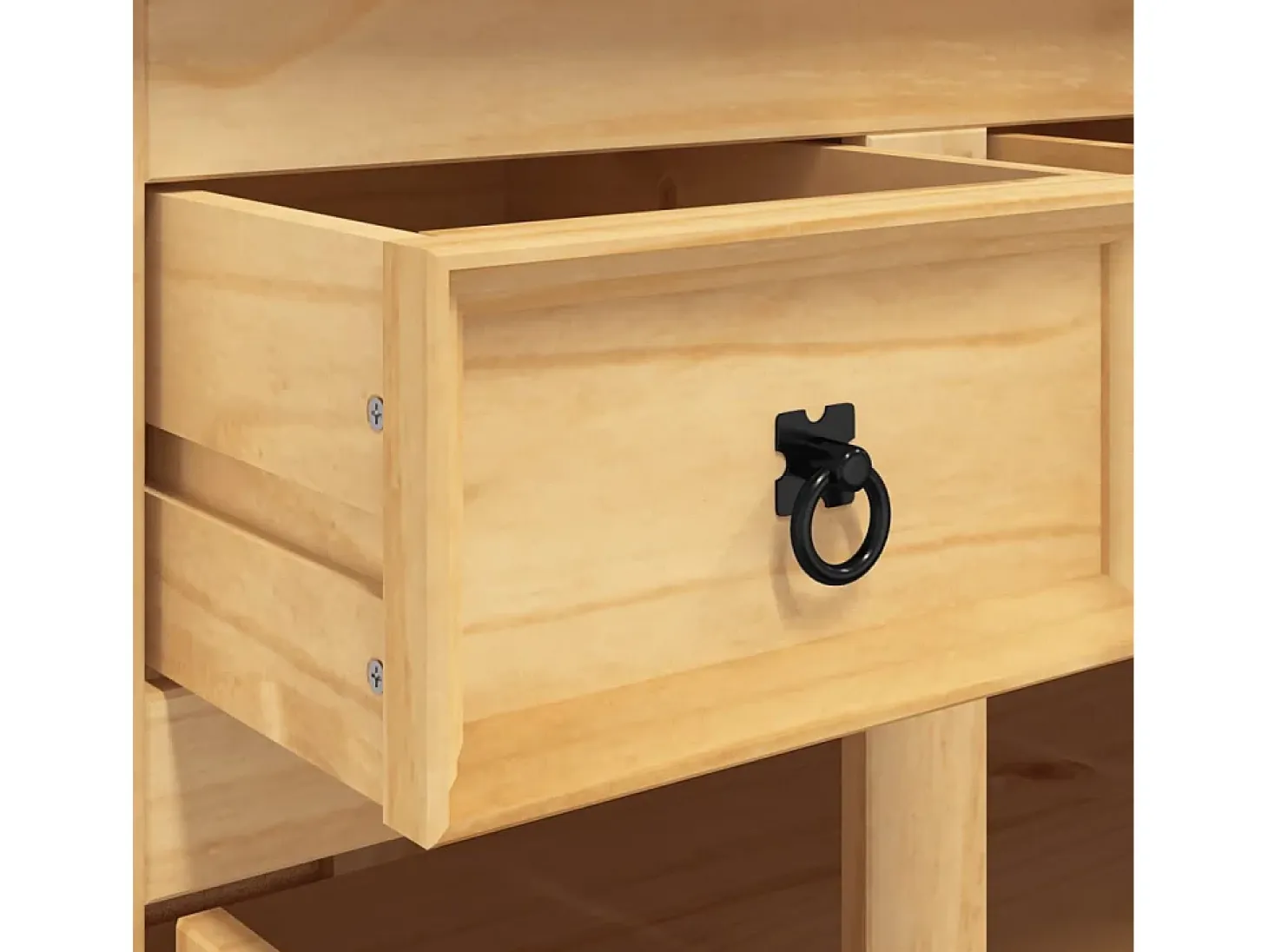 Aparador Corona madera maciza de pino marrón miel 112x43x78 cm