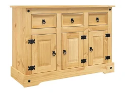 Aparador Corona marrón 112x44x78 cm madera maciza de pino mexicano
