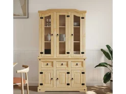 Aparador Corona marrón 112x43x196 cm madera maciza de pino mexicano