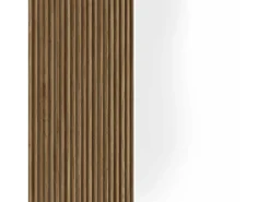 Aparador Coste con 4 puertas efecto cannetè blanco mate y madera clara 200x43x86 cm