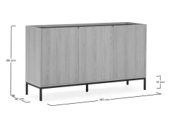 Aparador Curva 3 puertas color Roble