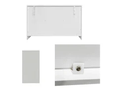 Aparador de 6 compartimentos con efecto madera, 120cm blanco