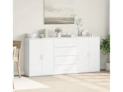 Aparador de 3 piezas blanco 60x31x84 cm madera de ingeniería