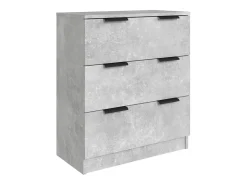 Aparador de 3 piezas madera contrachapada gris hormigón