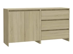 Aparador de 2 piezas madera manufacturada color roble Sonoma ES20071