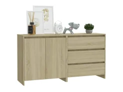 Aparador de 2 piezas madera manufacturada color roble Sonoma ES20071