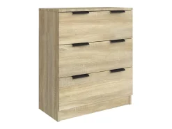 Aparador de 3 piezas madera contrachapada color roble Sonoma
