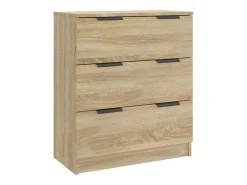 Aparador de 3 piezas madera contrachapada color roble Sonoma