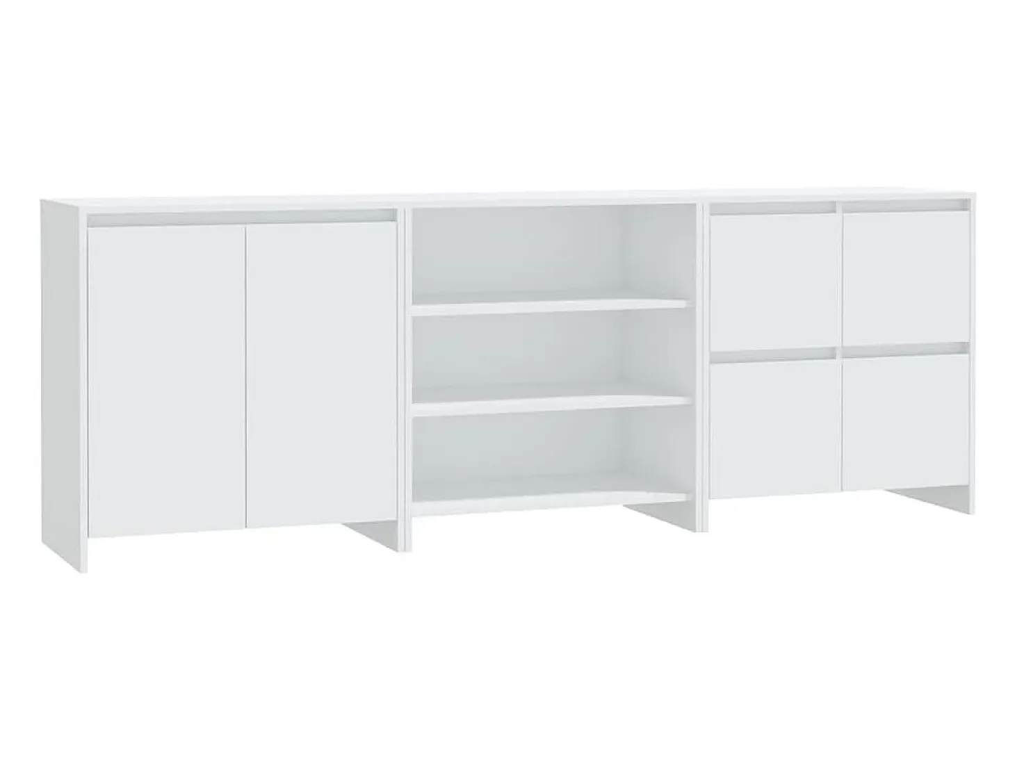 Aparador de 3 piezas madera contrachapada blanco