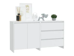 Aparador de 2 piezas madera manufacturada blanca